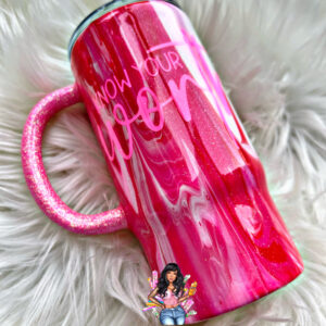 Doll Babe - Laser Engraved - 40oz Pink Tumbler with Handle