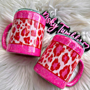 Valentine leopard mugs