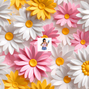 3D White & Pink Daisies 20oz Wrap