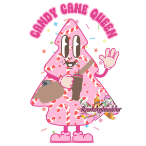 UV DTF Candy Cane Queen