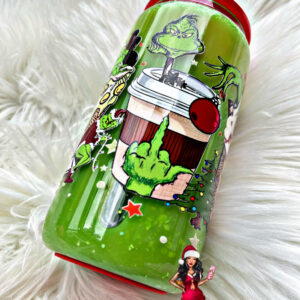 Grinchy wrap glass can