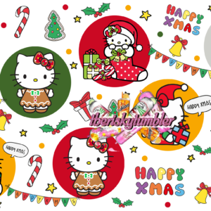 UV DTF Kitty Holiday Wrap 9.75x4.5