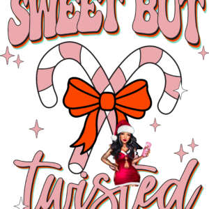 UV DTF Sweet Twisted Candy Cane