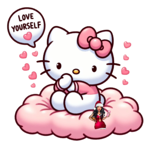 UV DTF Love Yourself Kitty 2"