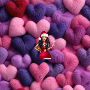 Purple furry hearts