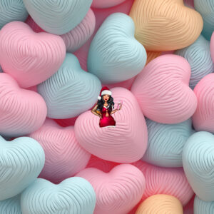 Textured pastel hearts