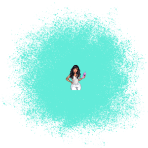 UV DTF Teal Spray Bleach Spot