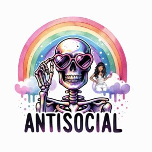 UV DTF Anti Social Skelly 2"