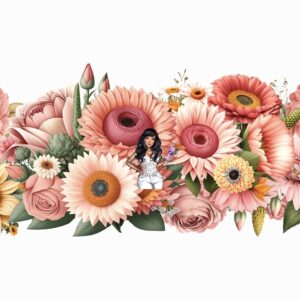 UV DTF Peach Floral Wrap 9.50 x 4.5
