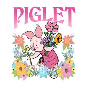 UV DTF Floral Piglet