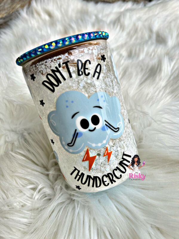 Thundercunt Glass Mug snowglobe handle
