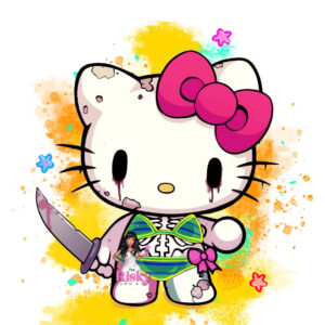 UV DTF Killer cat with background 2"