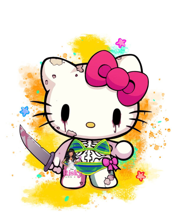 UV DTF Killer cat with background