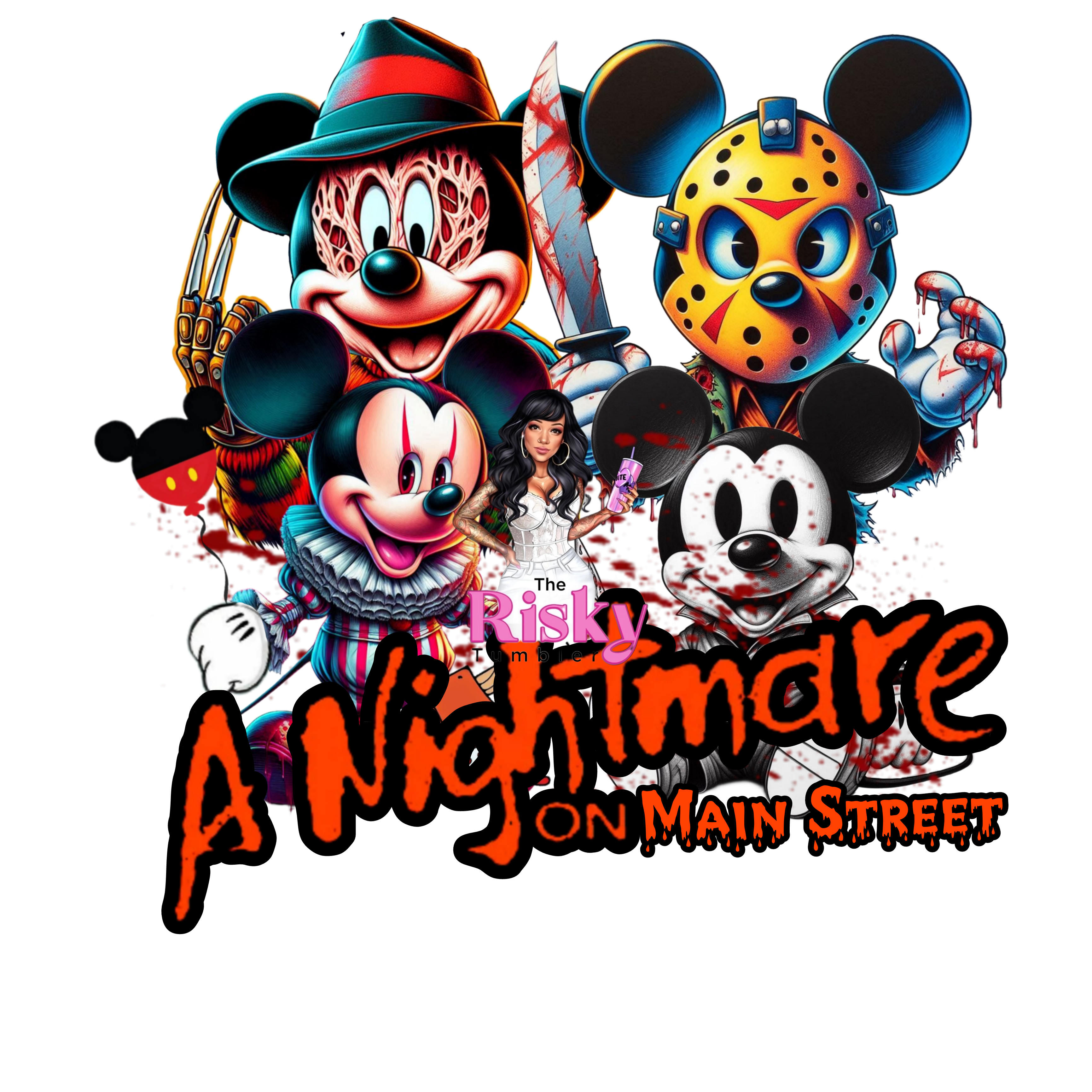 UV DTF Nightmare on Main (has matching vinyl)