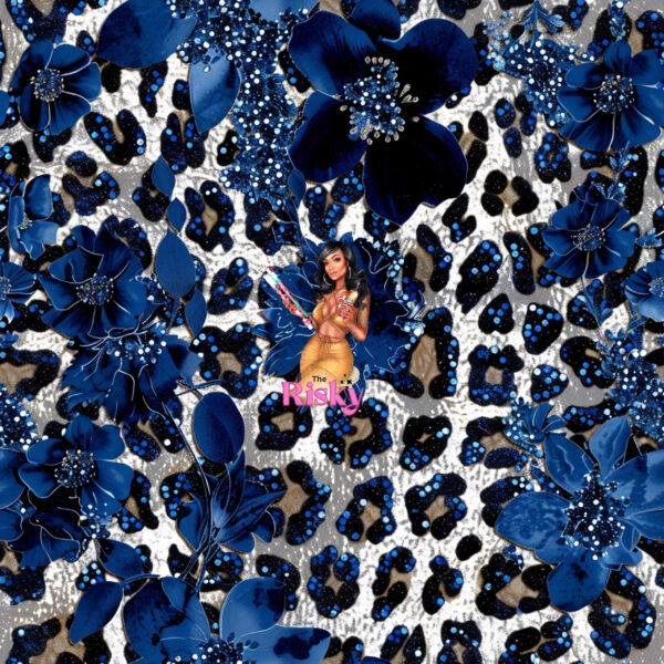 Blue Leopard Floral