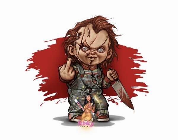 UV DTF Middle Finger Chucky Red