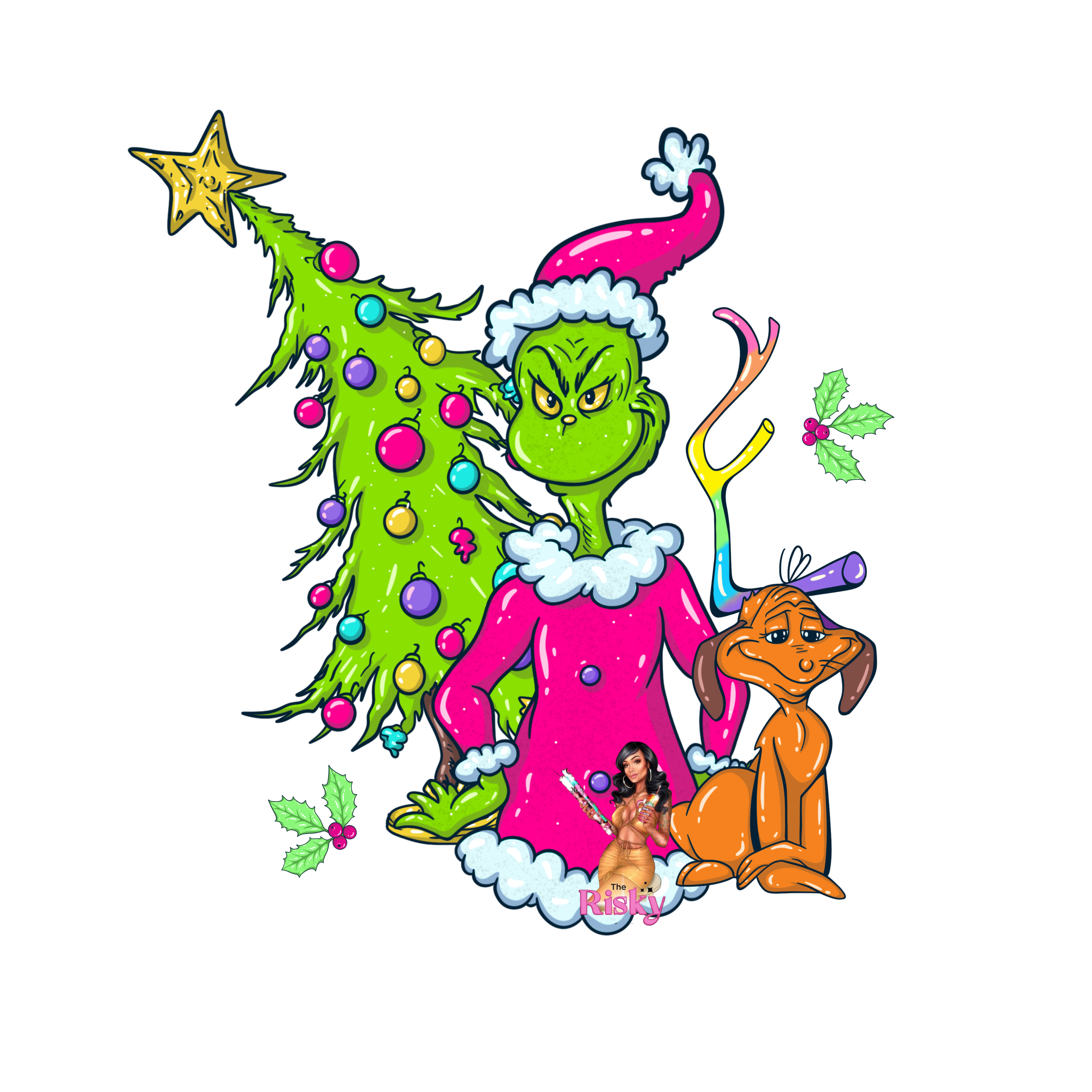 UV DTF Neon Mean Christmas (has matching vinyl available)