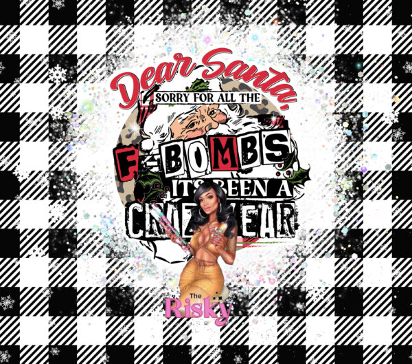 Dear Santa, White Checkered Wrap