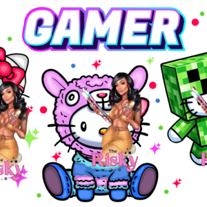 UV DTF Gamer Girl Wrap 9.50 x 4.5
