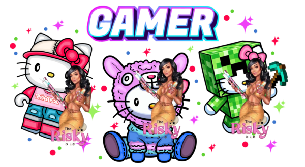 UV DTF Gamer Girl Wrap 9.50 x 4.5