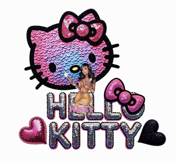 UV DTF Sequin kitty blue (has matching vinyl available)