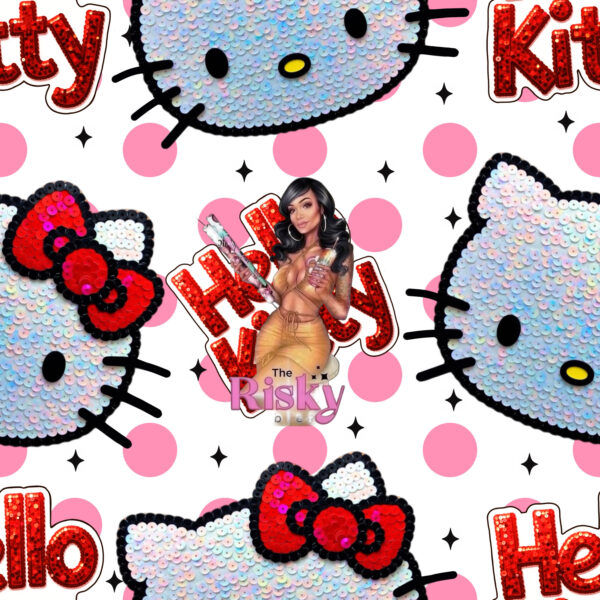 Sequin Kitty white (matching decal available)