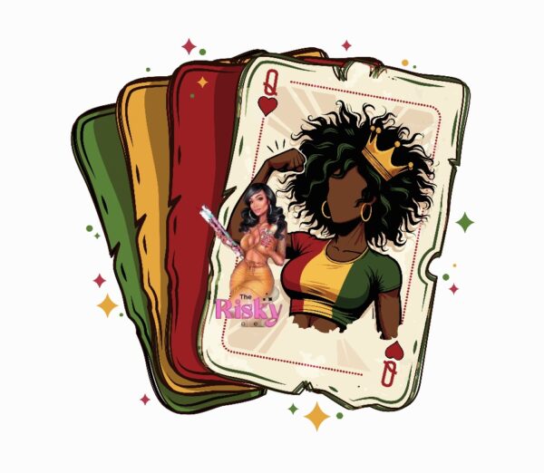 UV DTF Black Queen of Hearts