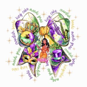 UV DTF Mardi Gras Bow