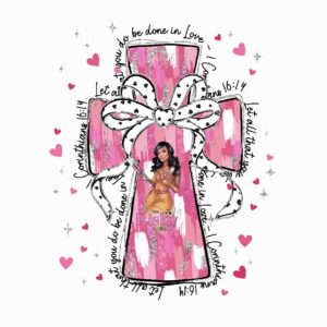 UV DTF Pink & White Cross