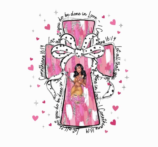 UV DTF Pink & White Cross