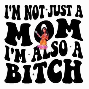 UV DTF Just a Mom (black words)