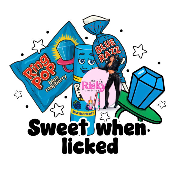 UV DTF Sweet when Licked blue 2"