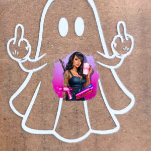 UV DTF FU Finger Ghost White 2"