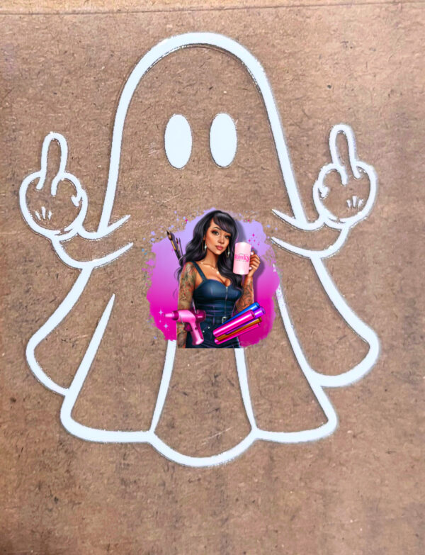 UV DTF FU Finger Ghost White 2"