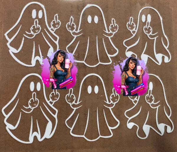 UV DTF FU Finger Ghost White (Filler set of 6) 2.5"