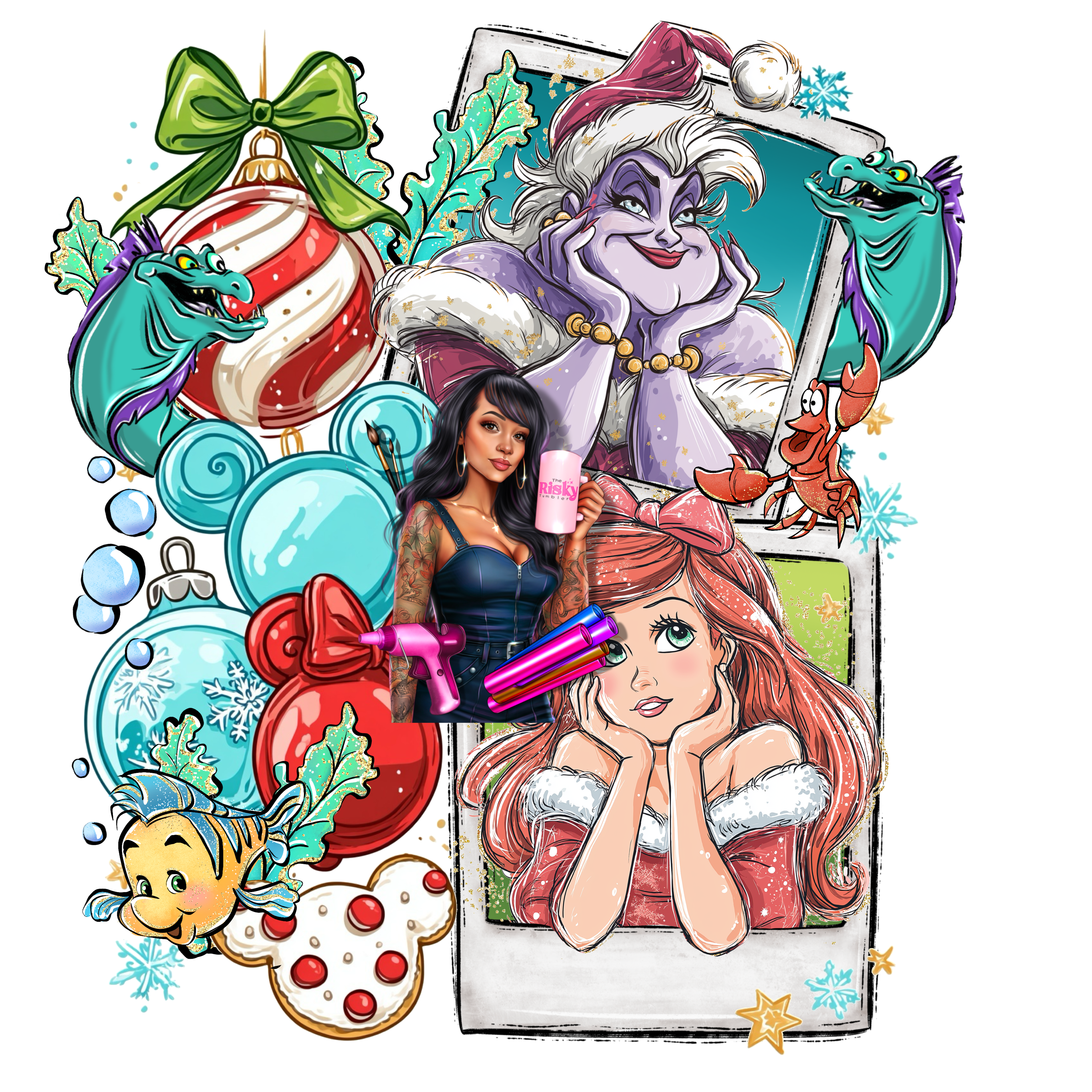 UV DTF Mermaid Xmas