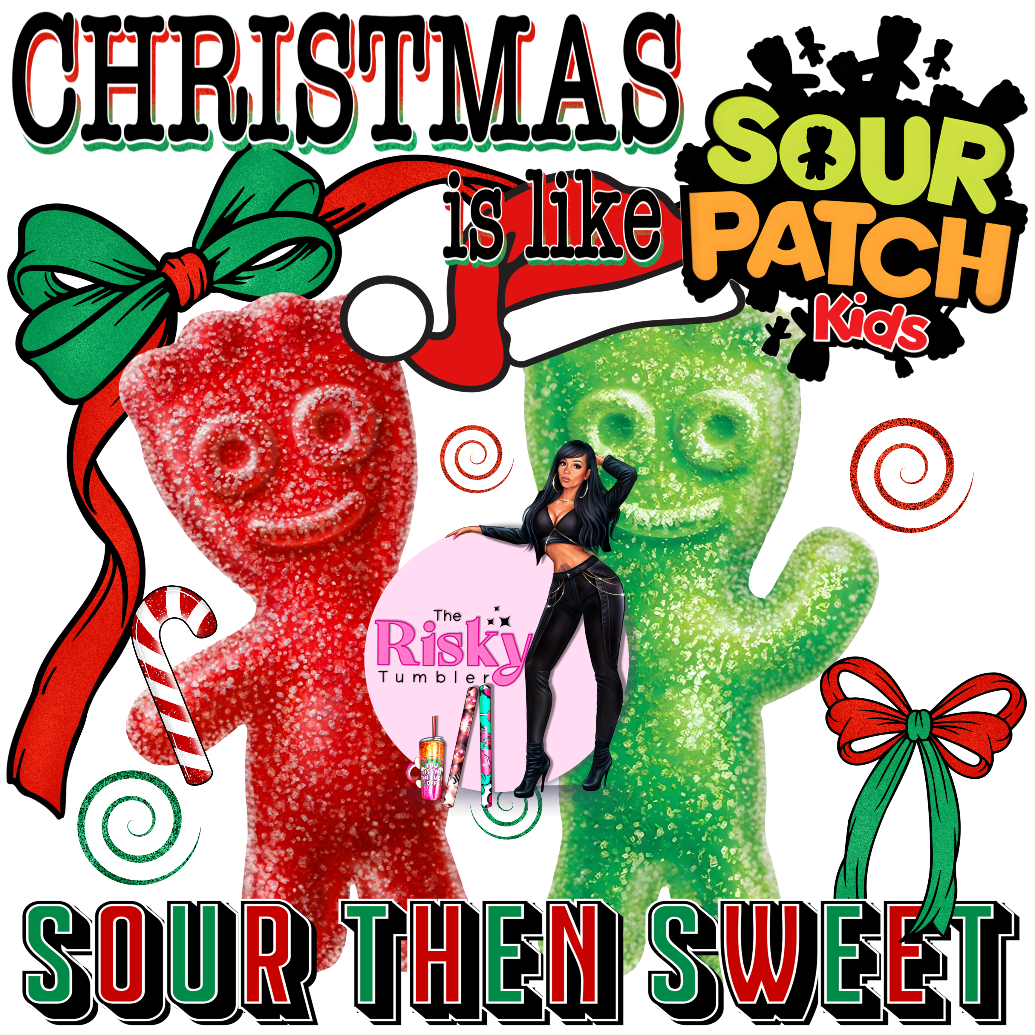 UV DTF Sour then Sweet Xmas