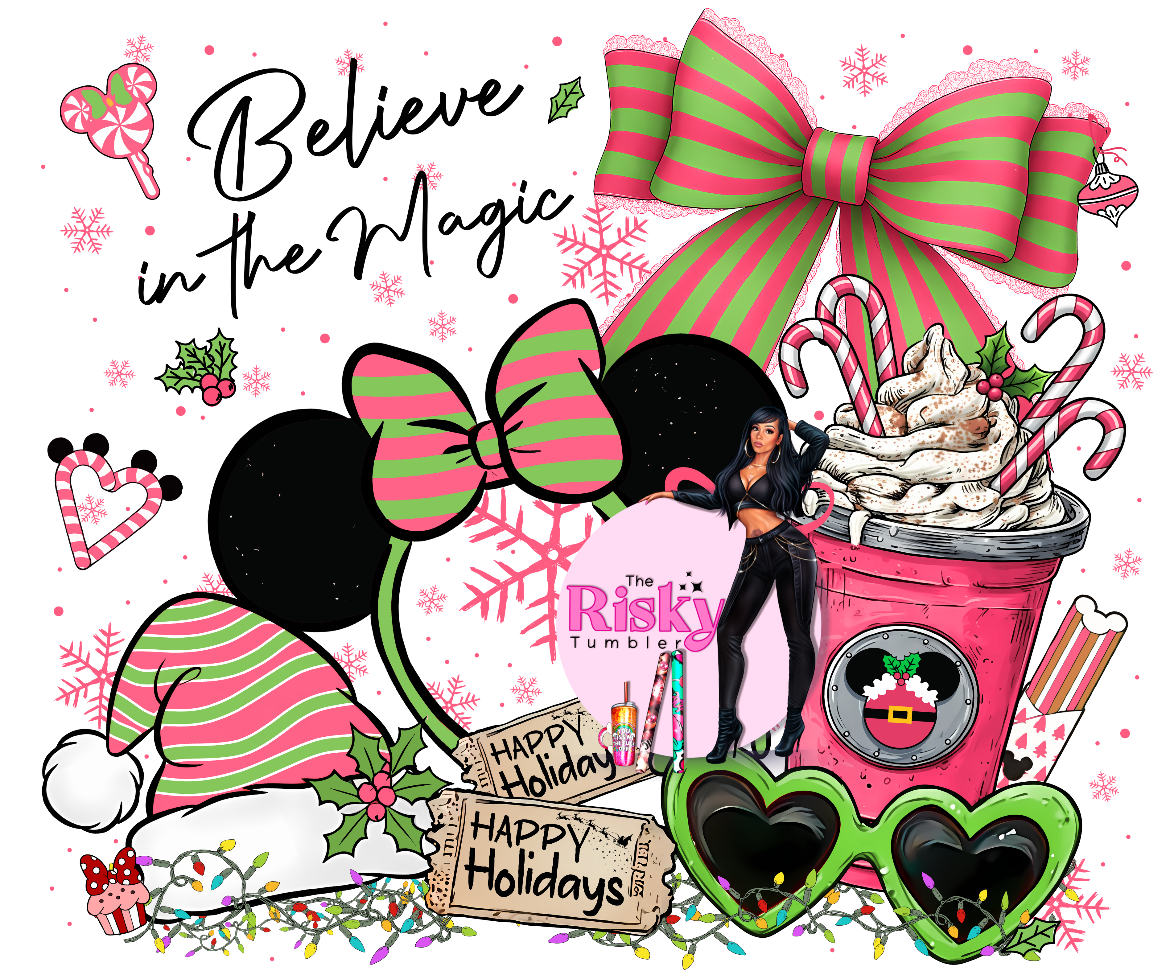 UV DTF Pink/Green Believe in the Magic