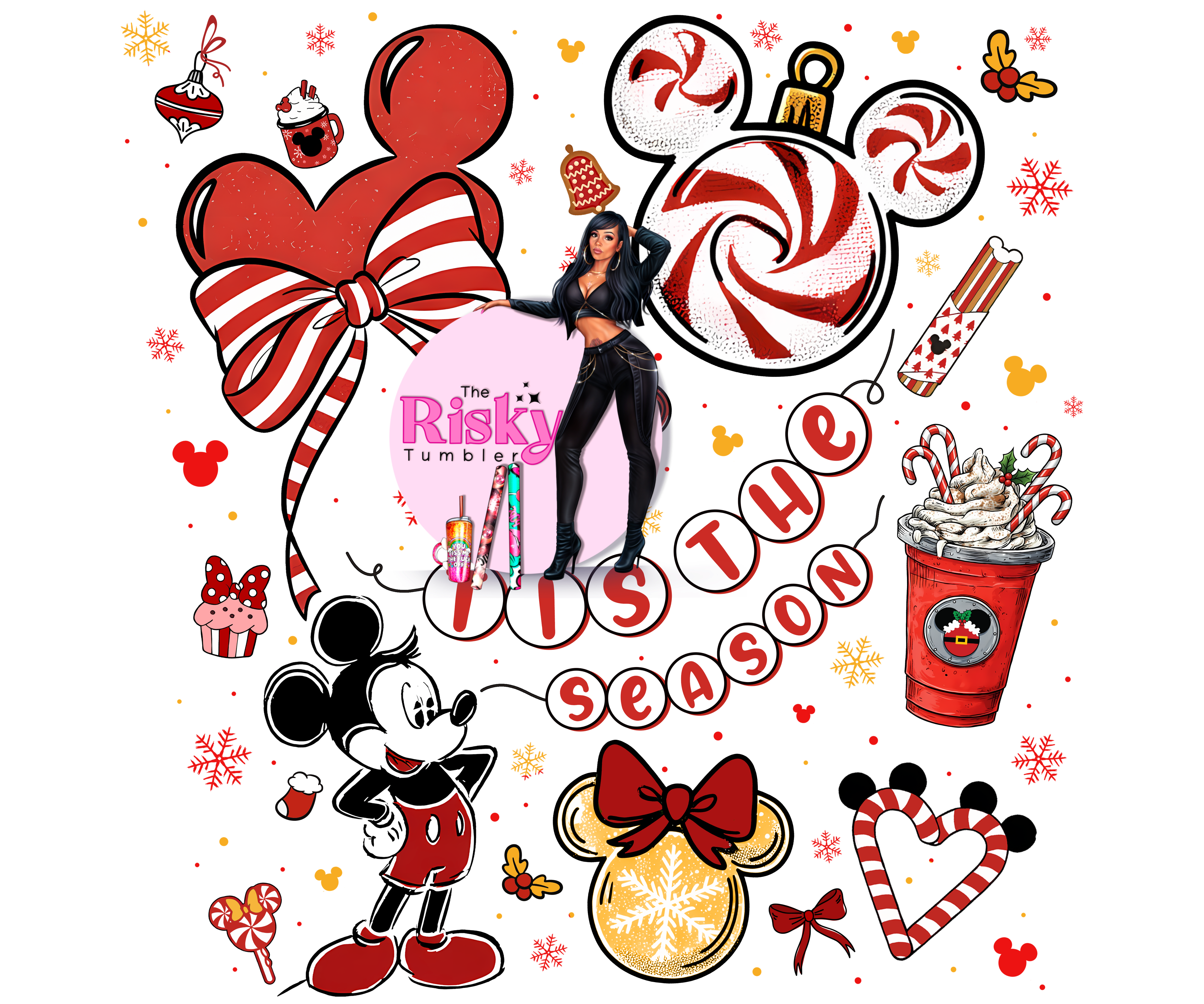 UV DTF Tis the Season Mouse