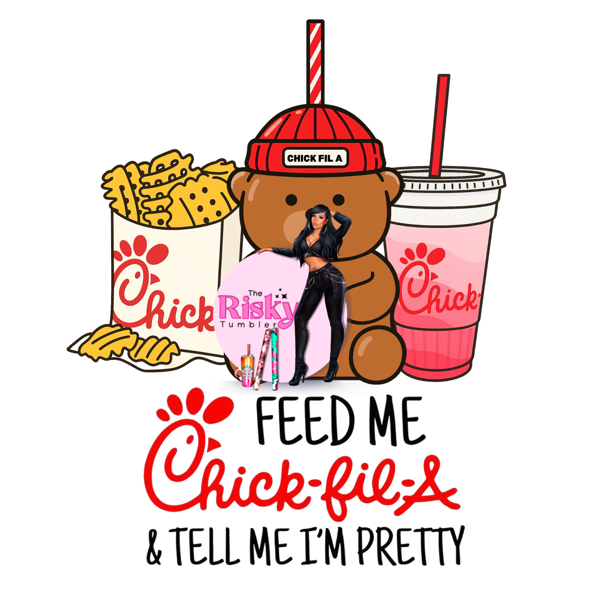 UV DTF Chick fil-a Bear