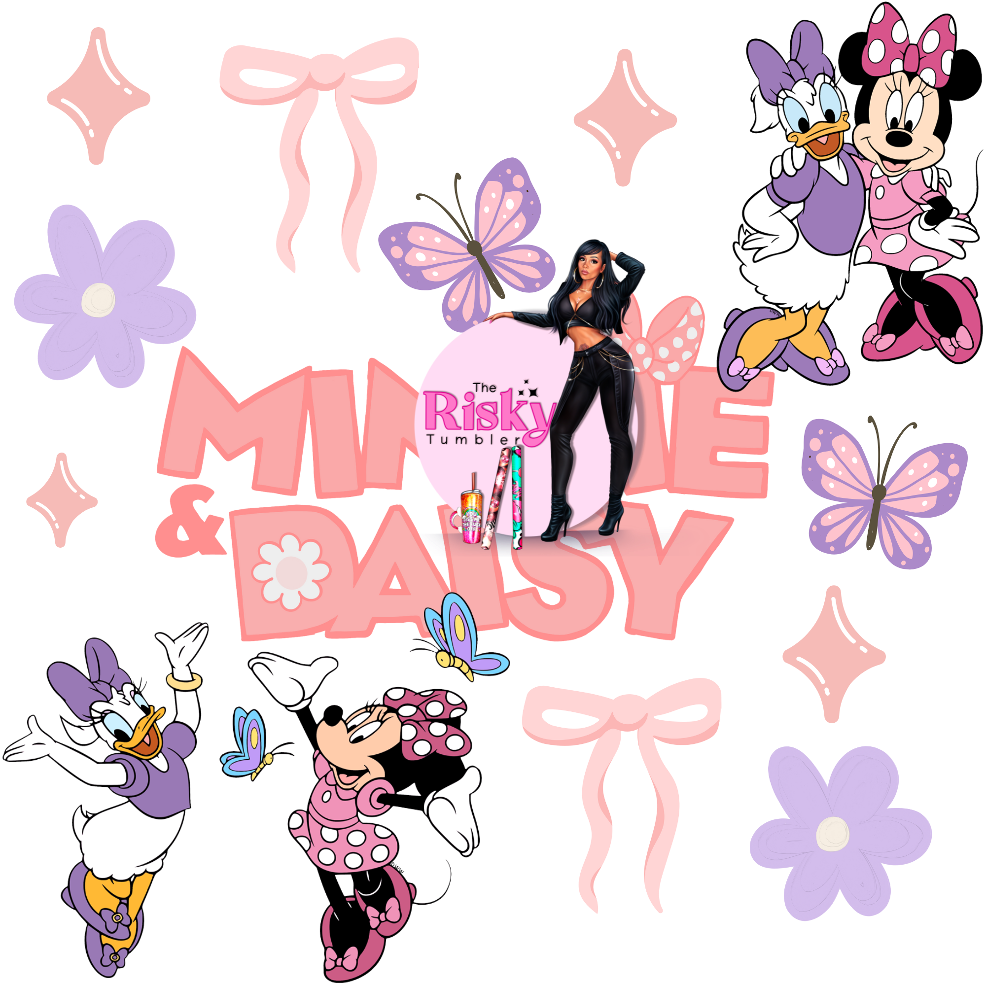 UV DTF Minnie & Daisy (has matching vinyl available)