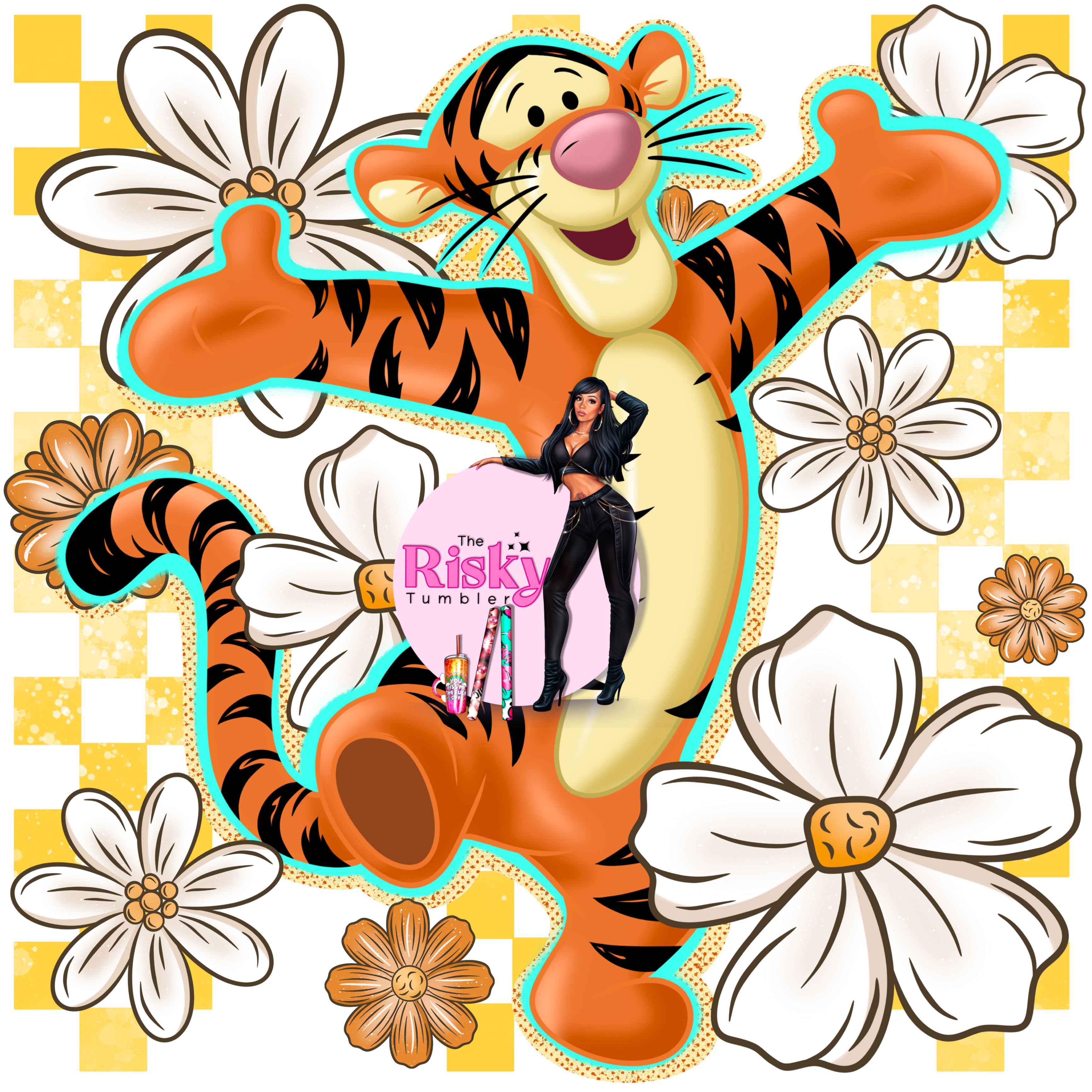 UV DTF Floral Tigger (has matching vinyl available)